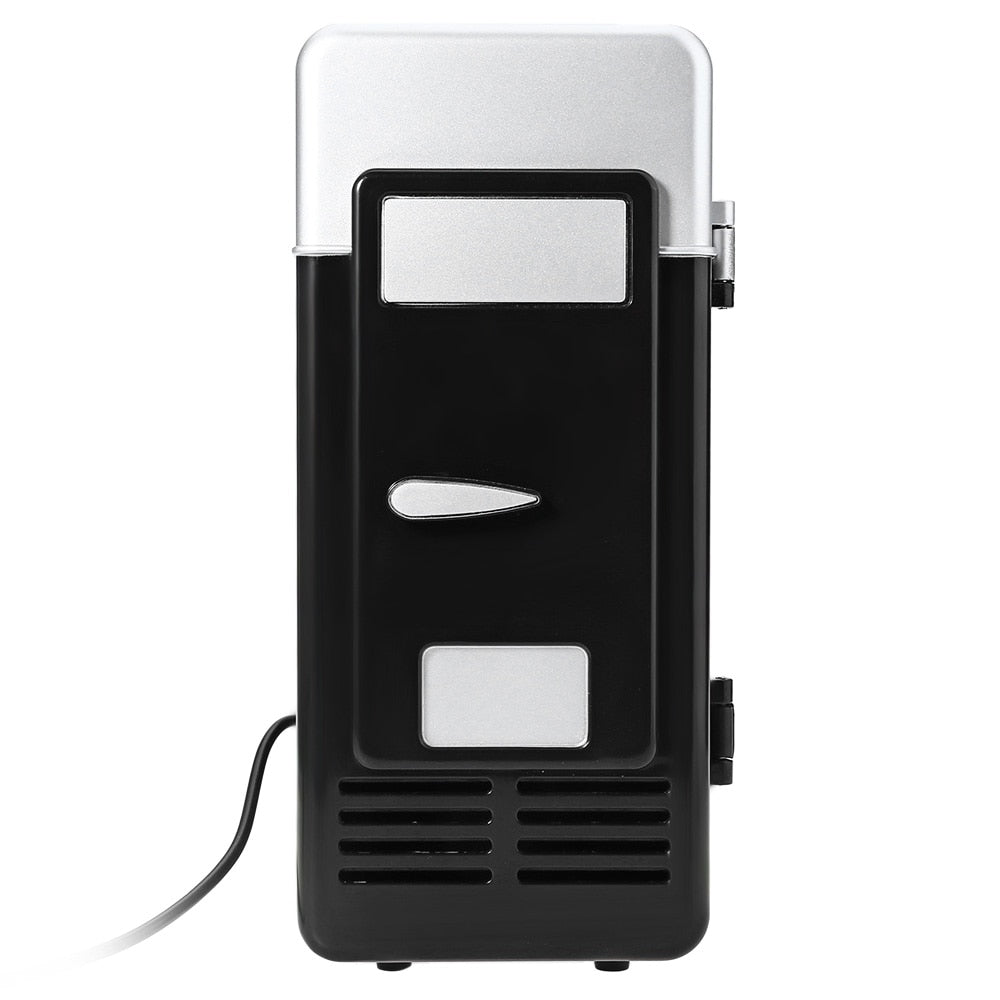 Mini réfrigérateur de bureau USB 2 en 1 avec éclairage LED